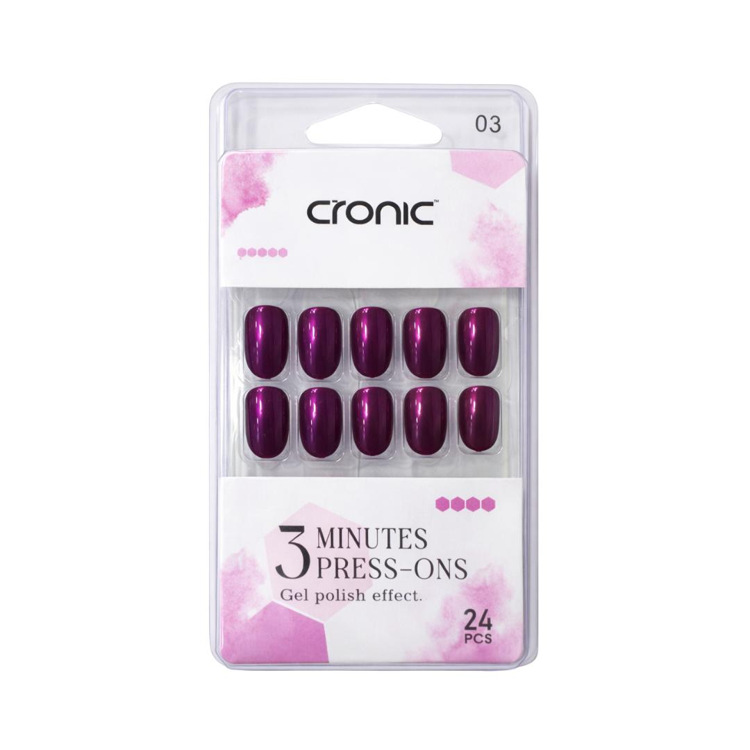 Cronic Metallic Purple Reusable Press On Nails | 24 Pcs