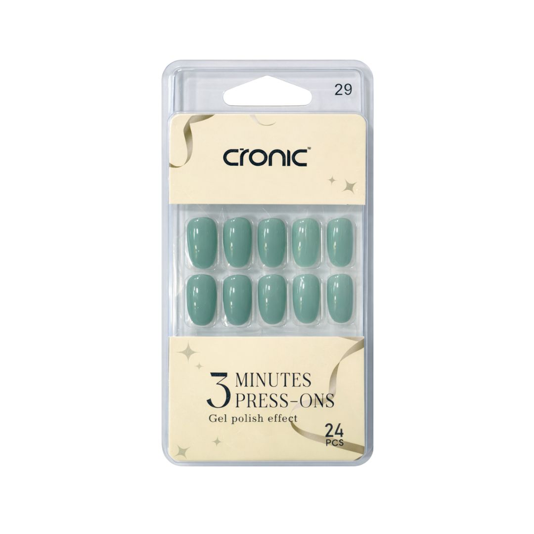 Cronic Mint Green Reusable Press On Nails | 24 Pcs