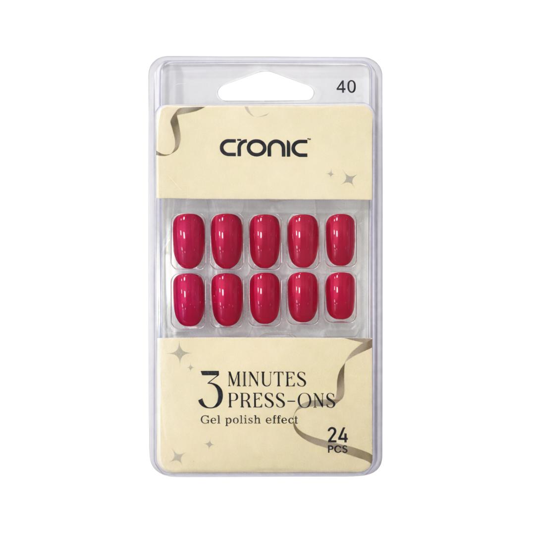 Cronic Raspberry Metallic Pink Reusable Press On Nails | 24 Pcs