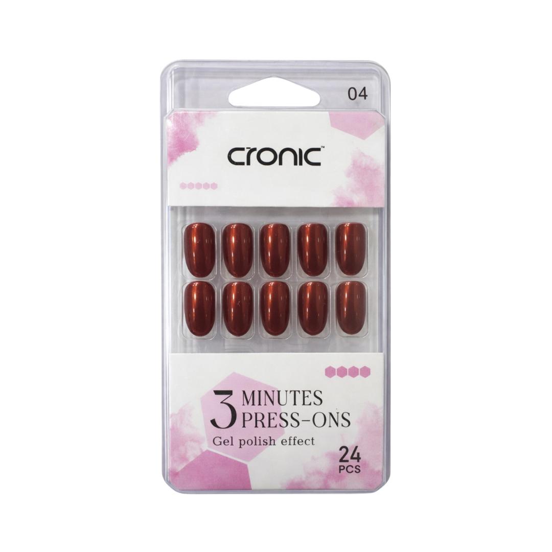 Cronic Metallic Cherry Red Reusable Press On Nails | 24 Pcs