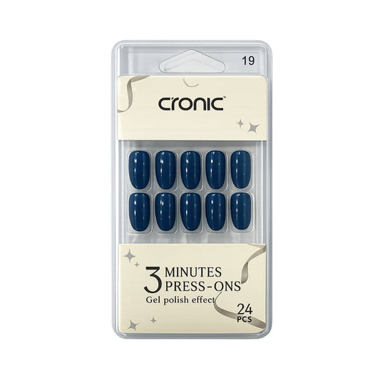 Cronic Midnight Blue Reusable Press On Nails | 24 Pcs