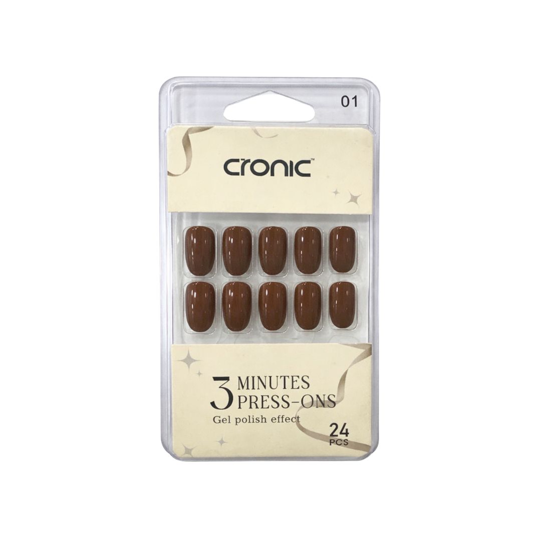 Cronic Expresso Brown Reusable Press On Nails | 24 Pcs