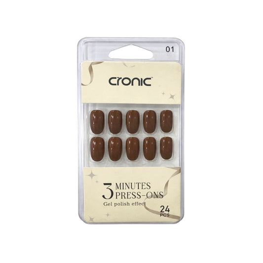 Cronic Expresso Brown Reusable Press On Nails | 24 Pcs