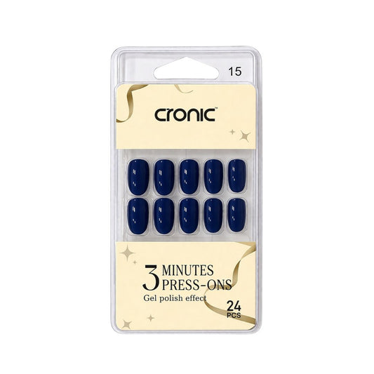 Cronic Navy Blue Reusable Press On Nails | 24 Pcs