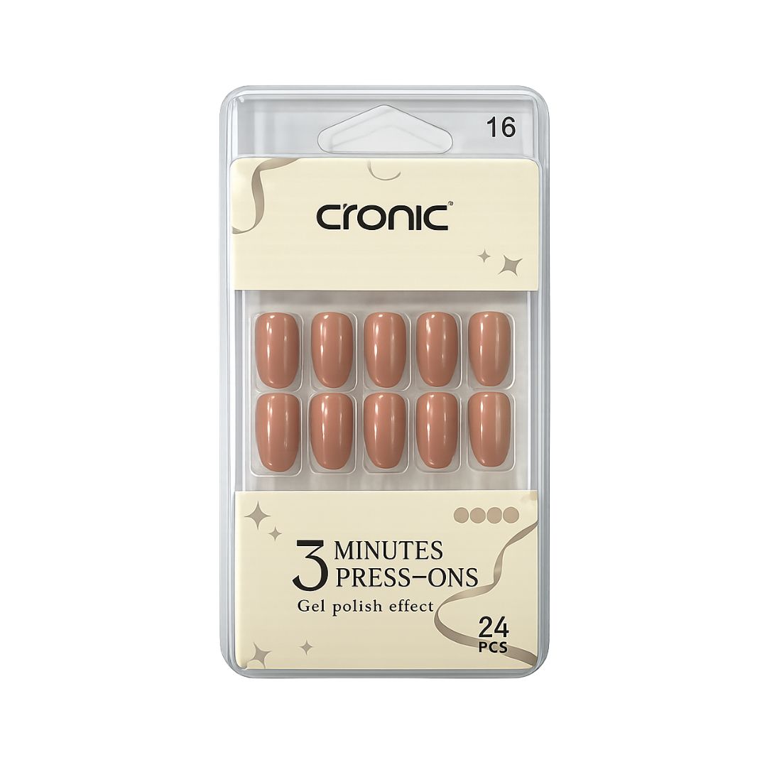 Cronic Caramel Nude Reusable Press On Nails | 24 Pcs