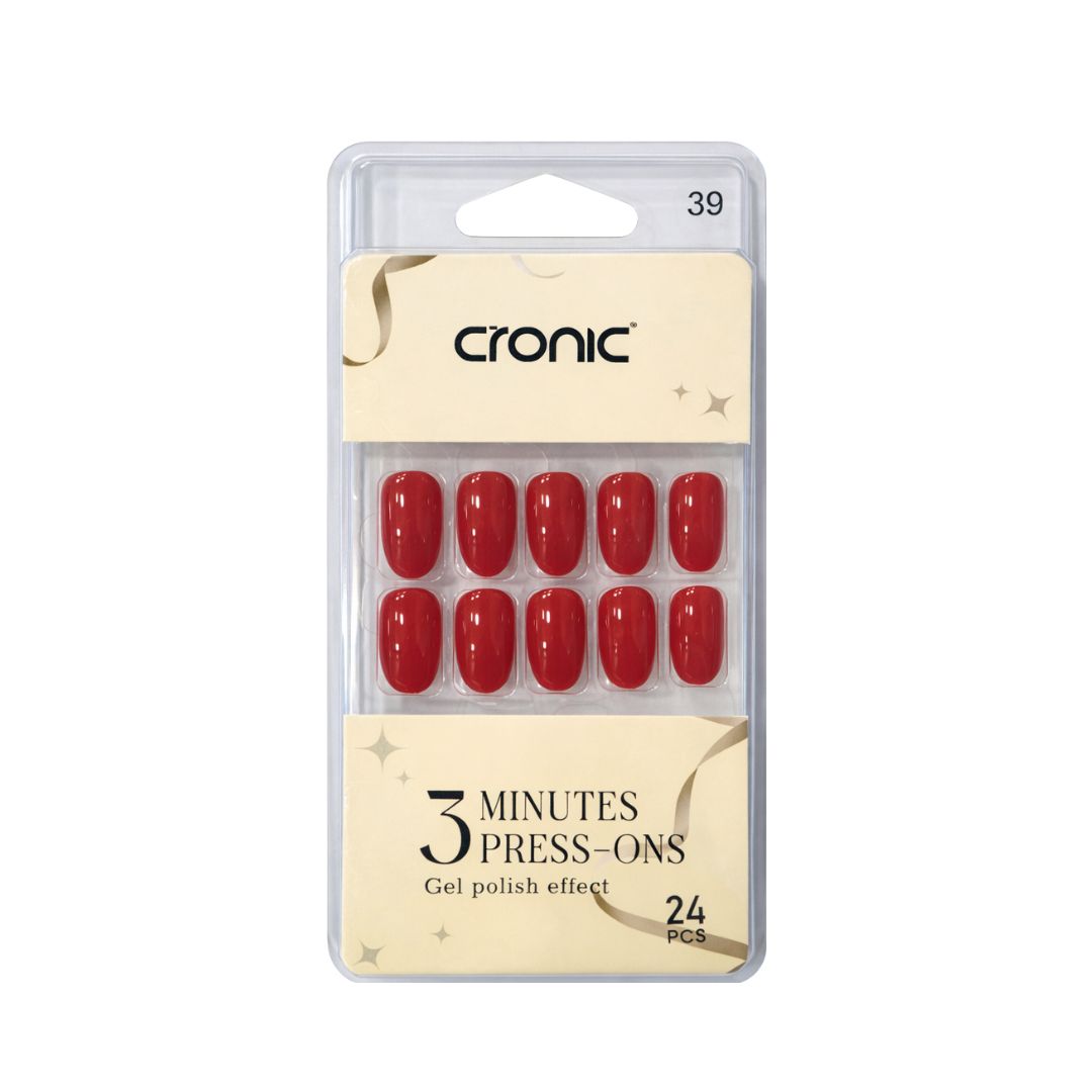 Cronic Crimson Red Reusable Press On Nails | 24 Pcs