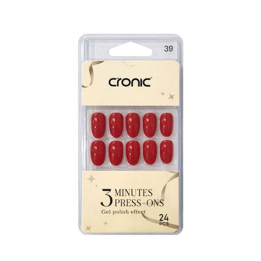 Cronic Crimson Red Reusable Press On Nails | 24 Pcs