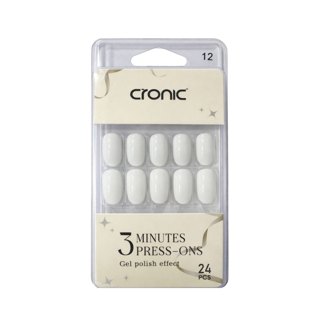 Cronic White Reusable Press On Nails | 24 Pcs