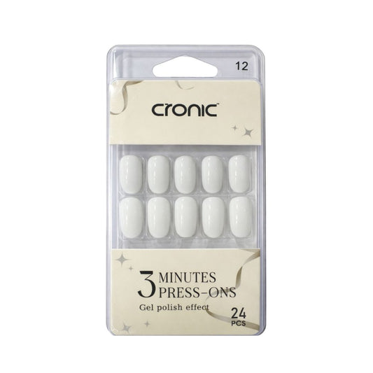 Cronic White Reusable Press On Nails | 24 Pcs
